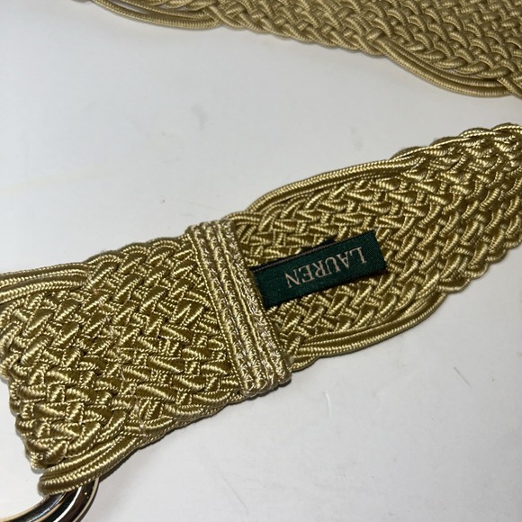 Lauren Ralph Lauren Gold Woven Braid‎ Belt Women's Large 46" Long Gold Hardware - Picture 4 of 5